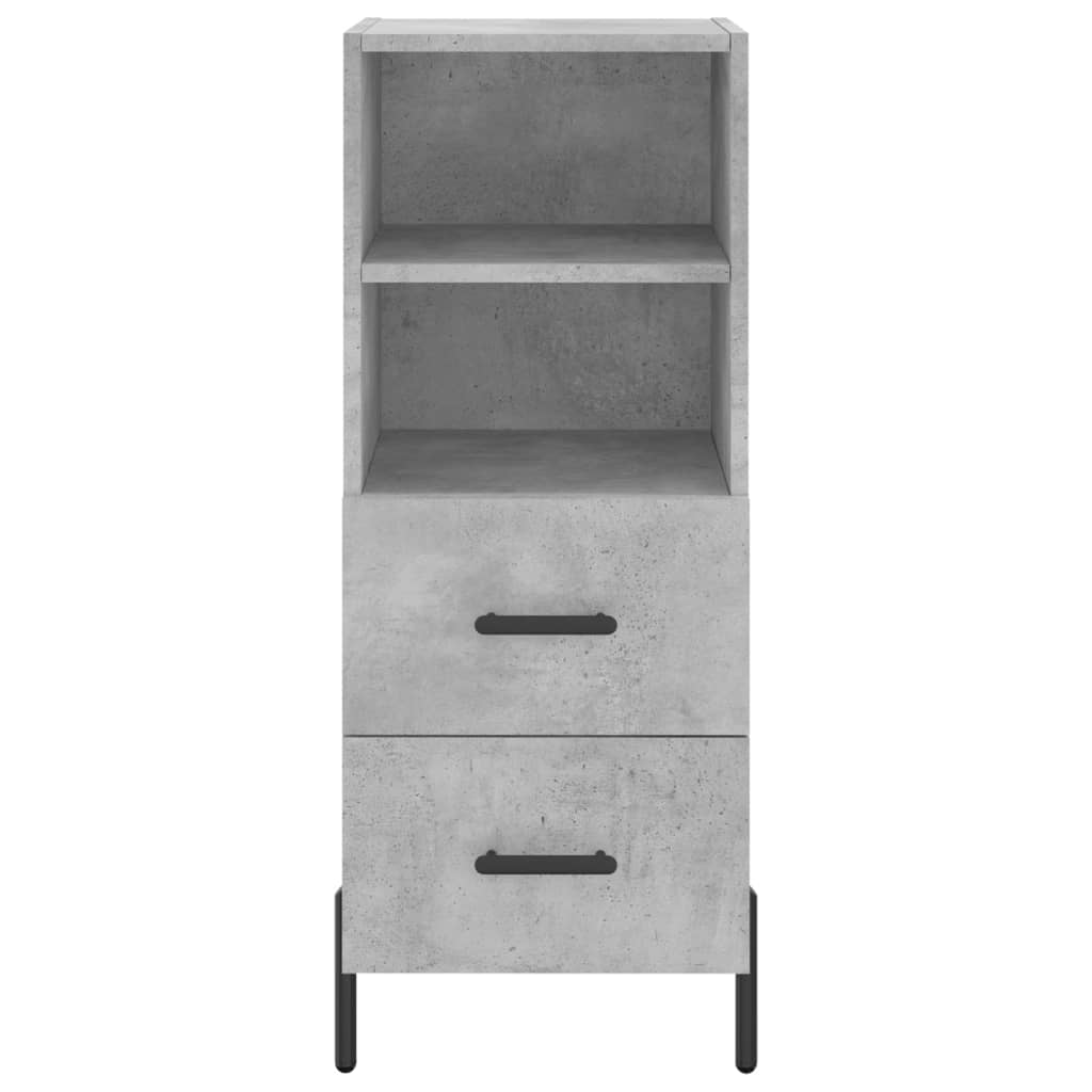 Buffet Gris béton 34,5x34x90 cm Bois d'ingénierie