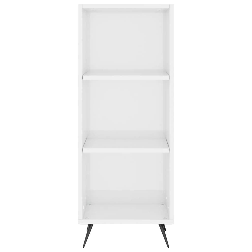 Armoire à étagères blanc brillant 34,5x32,5x90 cm