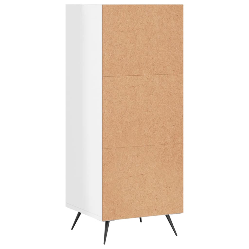 Armoire à étagères blanc brillant 34,5x32,5x90 cm