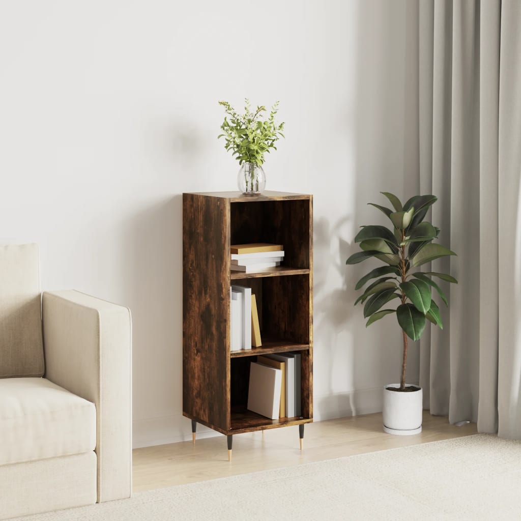 Smoked oak sideboard 34.5x32.5x90 cm engineered wood