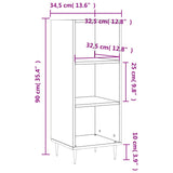 Buffet gris béton 34,5x32,5x90 cm bois d'ingénierie