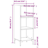 Buffet chêne sonoma 34,5x32,5x90 cm bois d'ingénierie