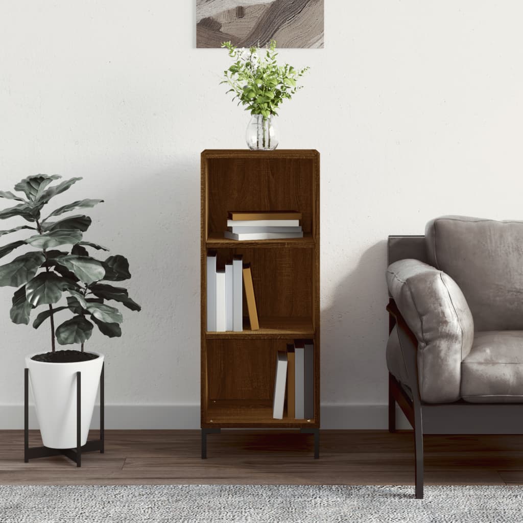 Brown oak sideboard 34.5x32.5x90 cm engineered wood