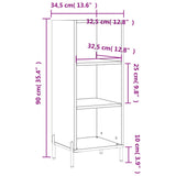 Sideboard aus brauner Eiche, 34,5 x 32,5 x 90 cm, Holzwerkstoff