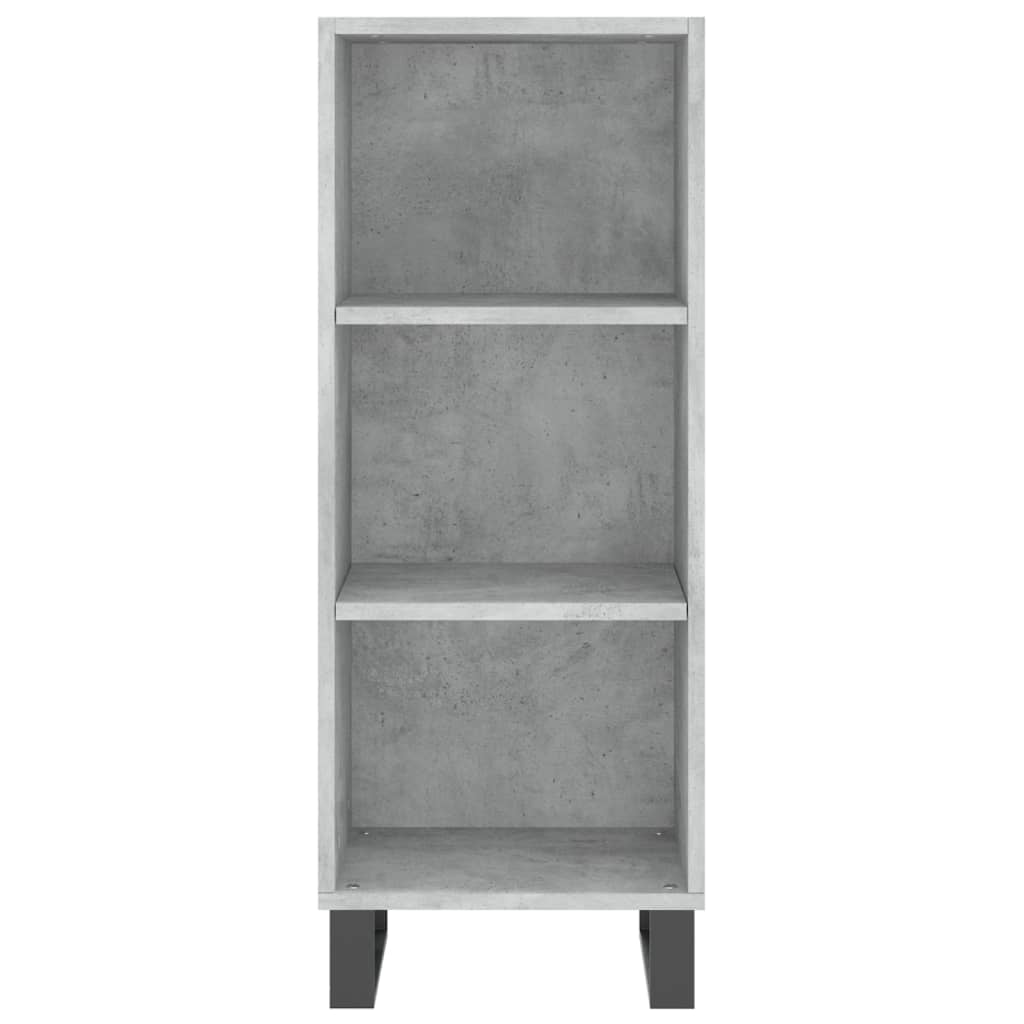 Concrete gray sideboard 34.5x32.5x90 cm engineered wood