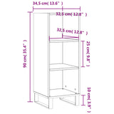 Buffet chêne marron 34,5x32,5x90 cm bois d'ingénierie