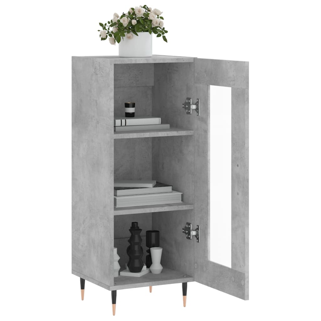 Buffet Gris béton 34,5x34x90 cm Bois d'ingénierie