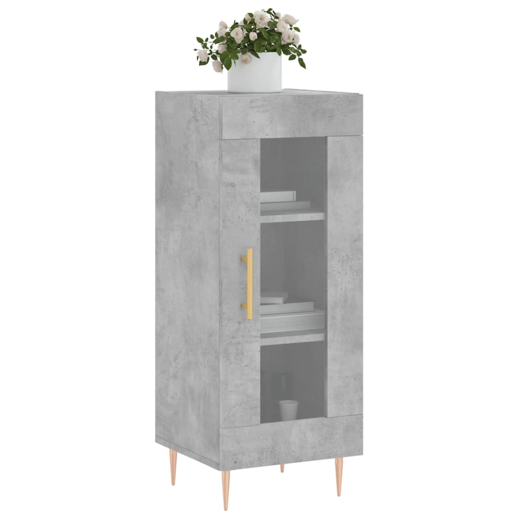 Buffet Gris béton 34,5x34x90 cm Bois d'ingénierie