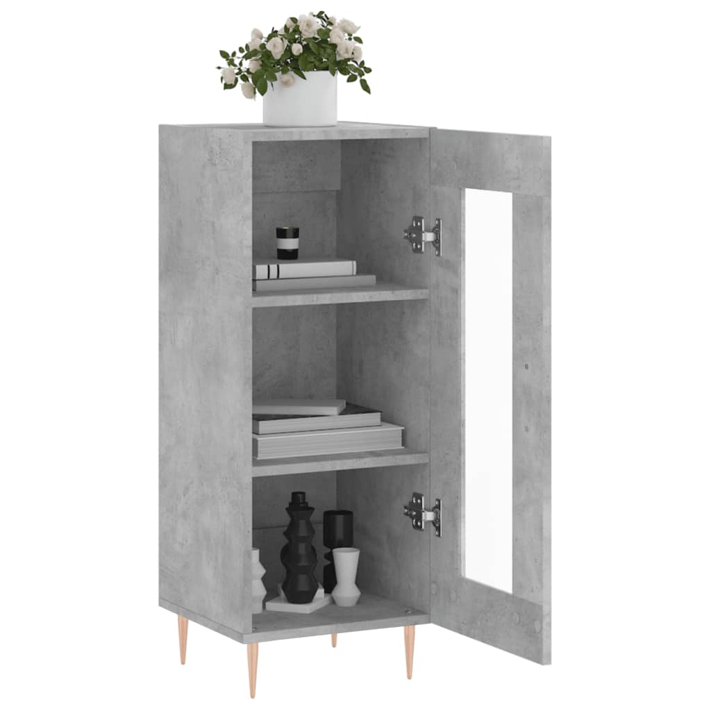 Buffet Gris béton 34,5x34x90 cm Bois d'ingénierie