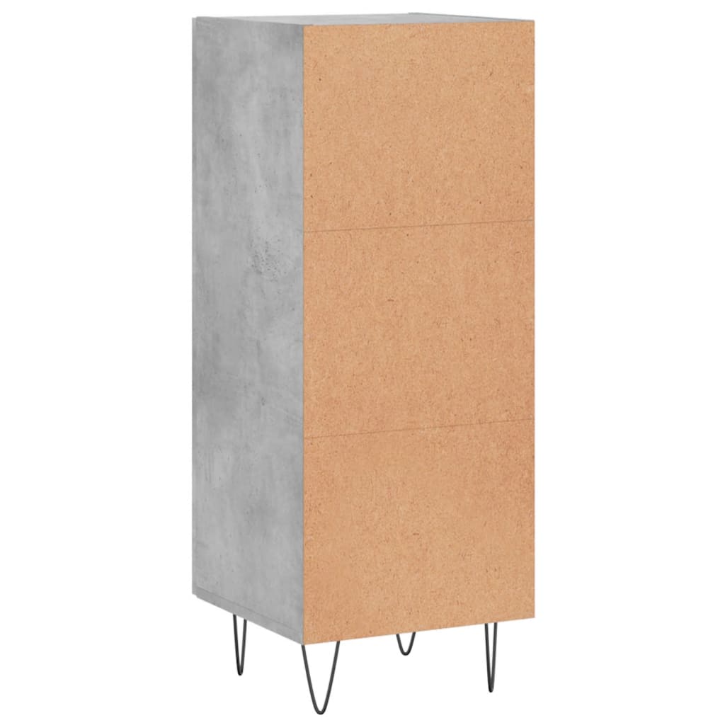 Buffet Gris béton 34,5x34x90 cm Bois d'ingénierie