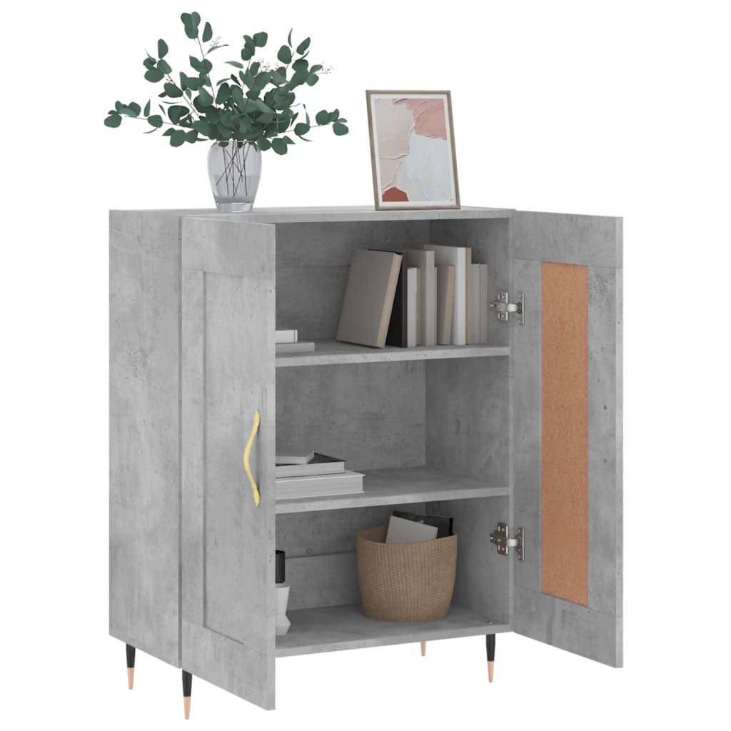 Betongraues Sideboard 69,5 x 34 x 90 cm, Holzwerkstoff