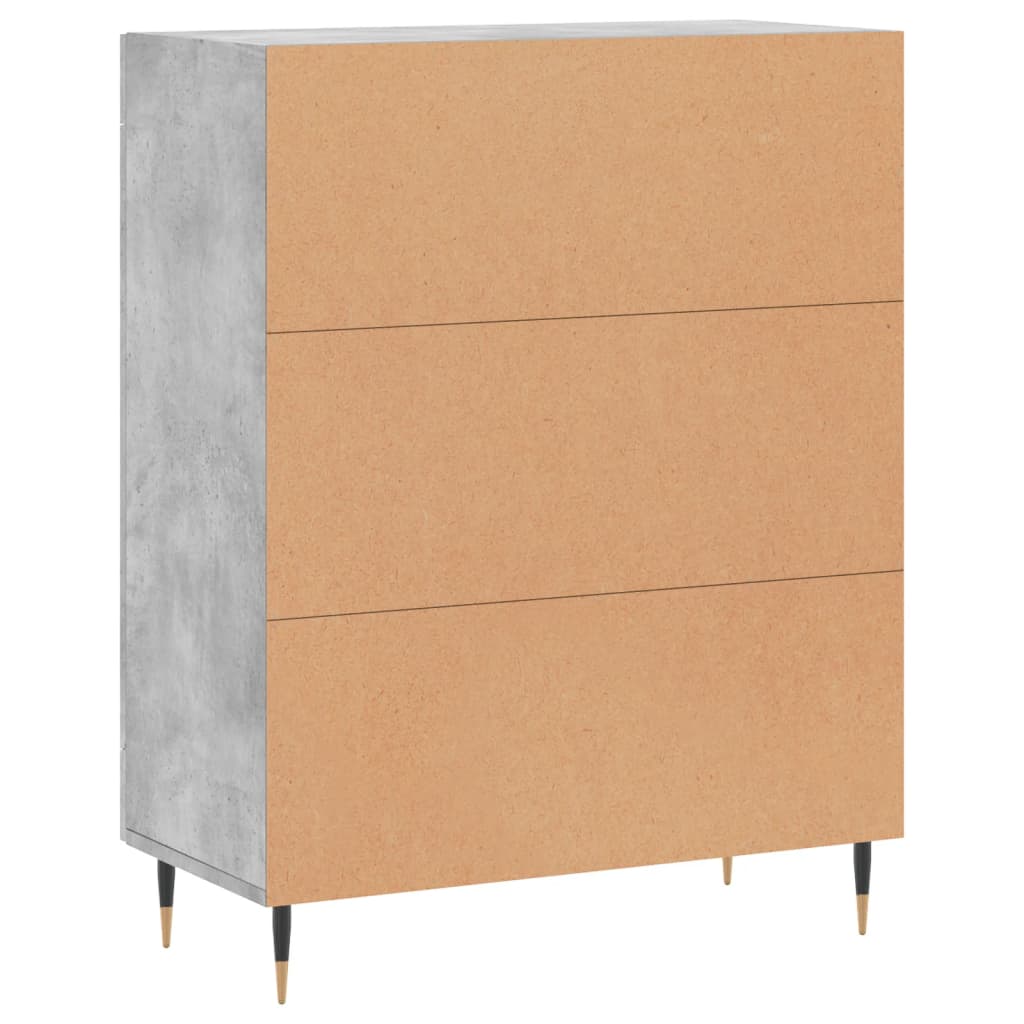 Betongraues Sideboard 69,5 x 34 x 90 cm, Holzwerkstoff