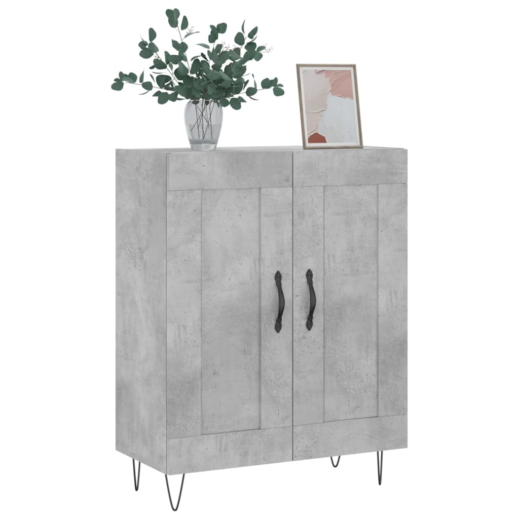 Concrete gray sideboard 69.5x34x90 cm engineered wood