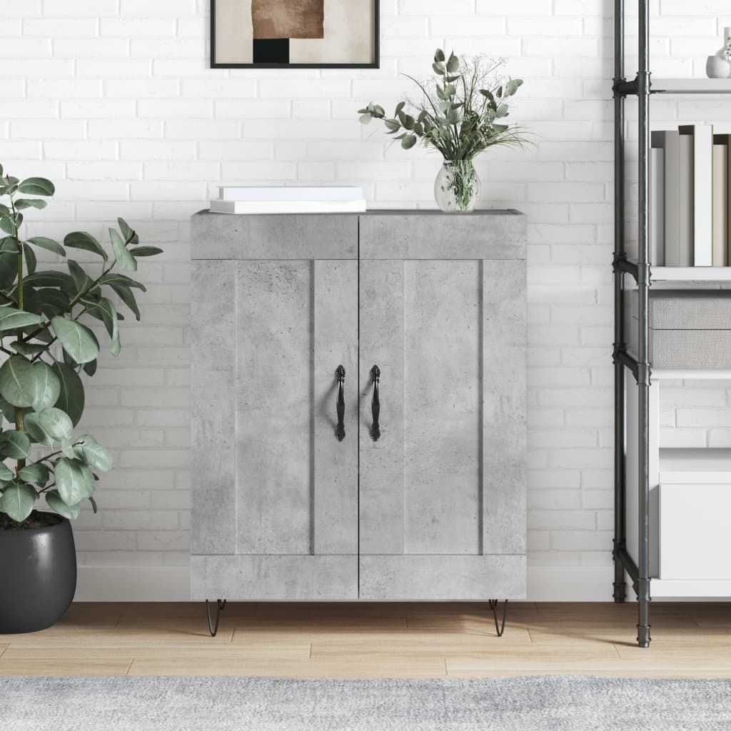 Concrete gray sideboard 69.5x34x90 cm engineered wood