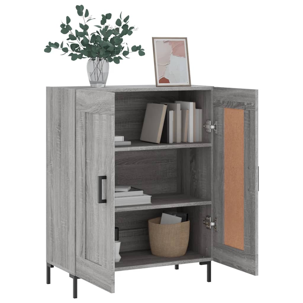 Sonoma graues Sideboard 69,5 x 34 x 90 cm, Holzwerkstoff