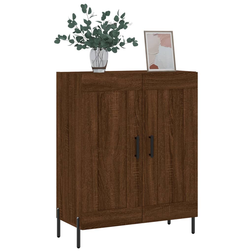 Buffet chêne marron 69,5x34x90 cm bois d'ingénierie