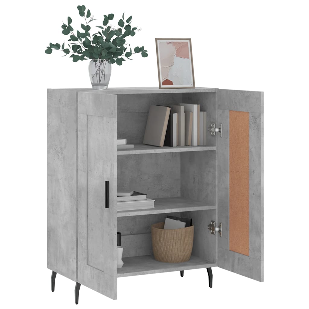 Betongraues Sideboard 69,5 x 34 x 90 cm, Holzwerkstoff