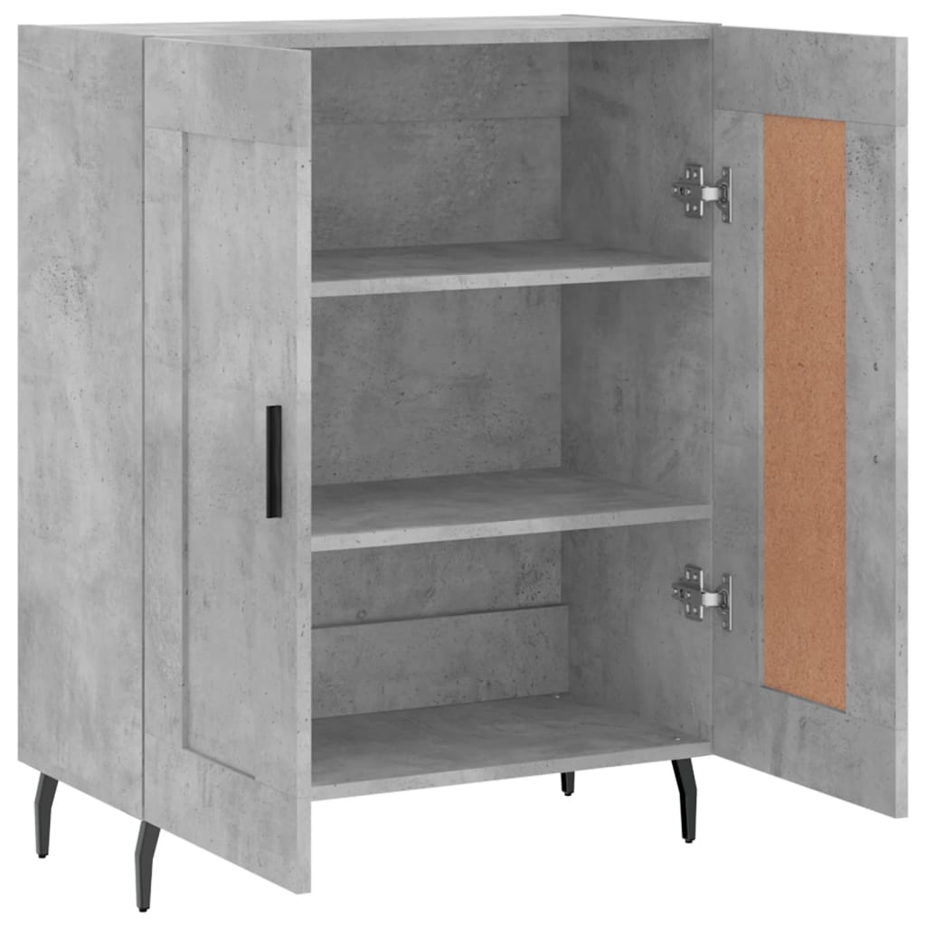 Betongraues Sideboard 69,5 x 34 x 90 cm, Holzwerkstoff