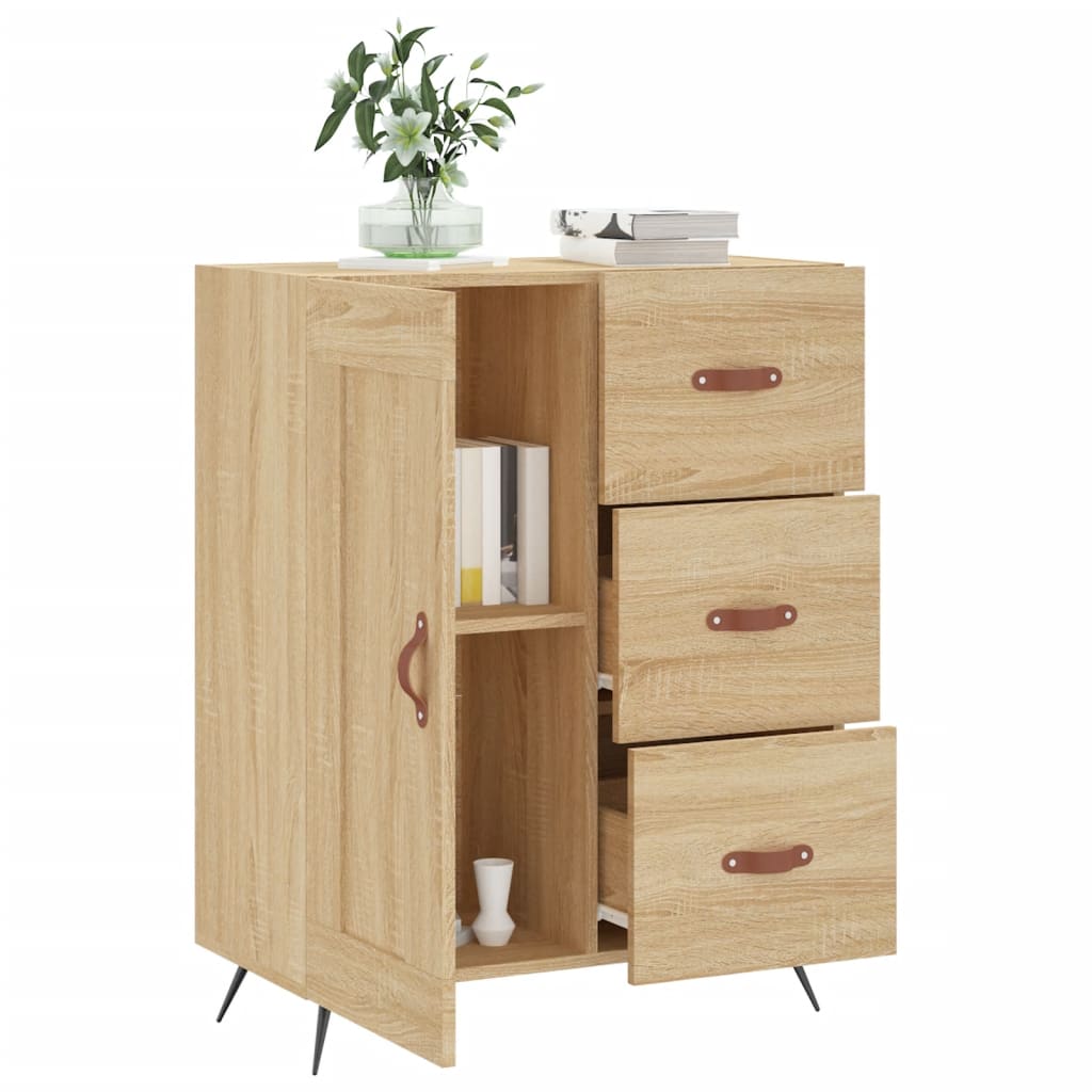 Buffet chêne sonoma 69,5x34x90 cm bois d'ingénierie