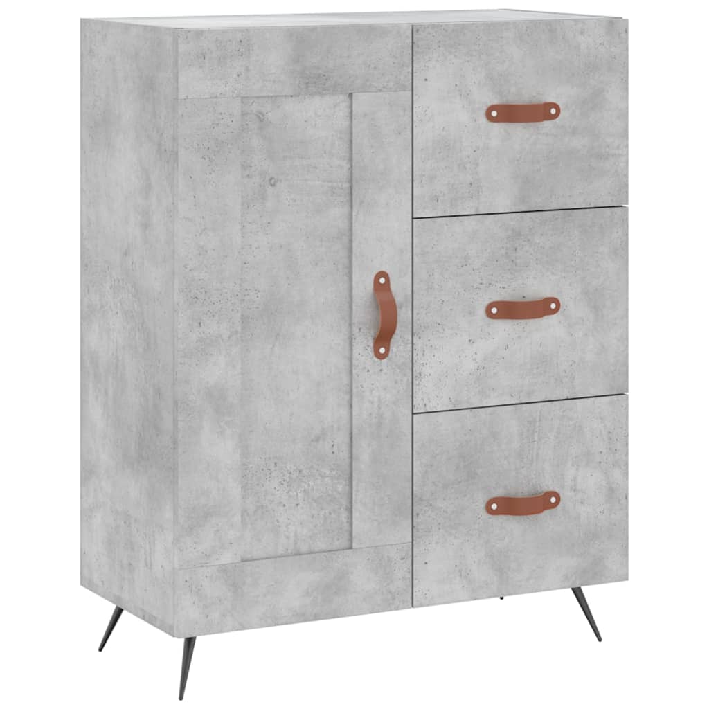 Buffet gris béton 69,5x34x90 cm bois d'ingénierie