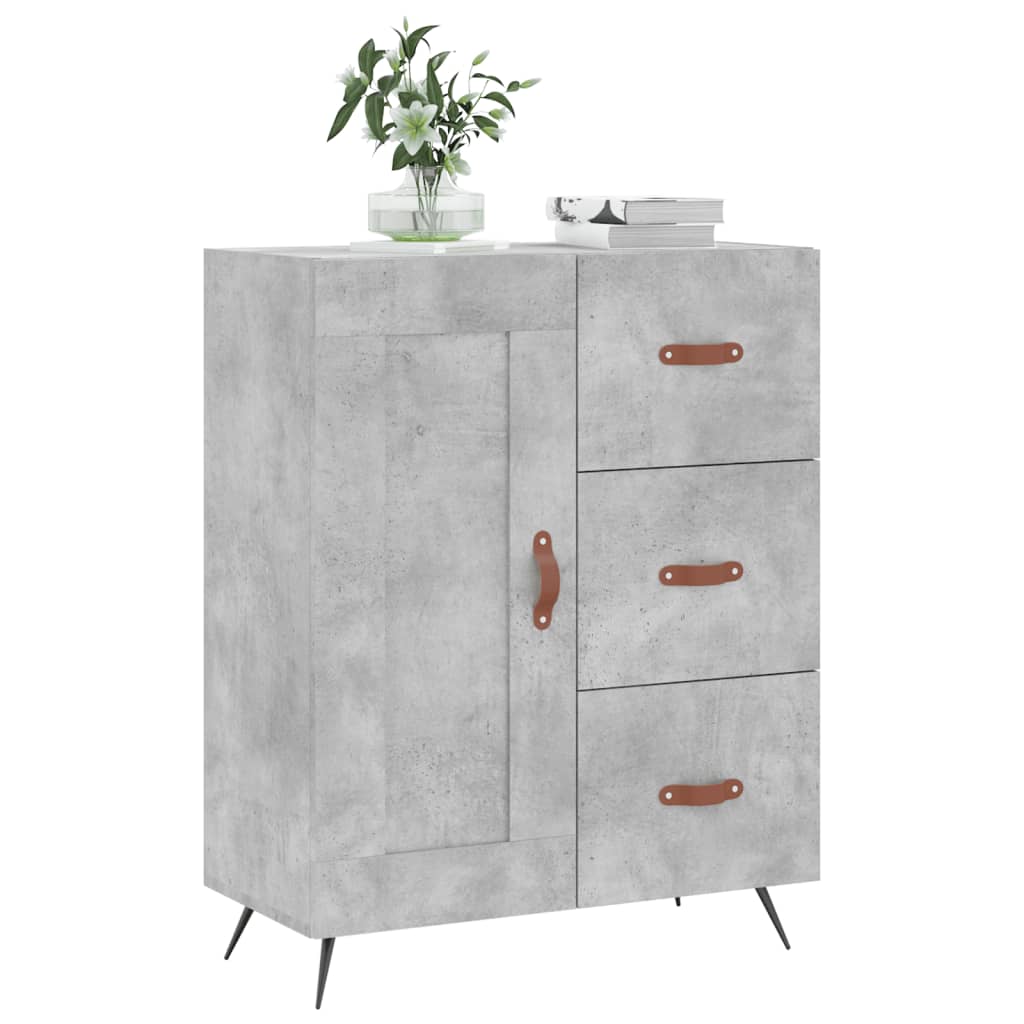 Betongraues Sideboard 69,5 x 34 x 90 cm, Holzwerkstoff