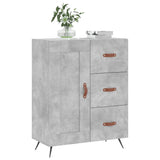 Betongraues Sideboard 69,5 x 34 x 90 cm, Holzwerkstoff