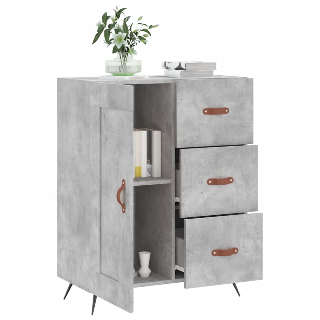 Concrete gray sideboard 69.5x34x90 cm engineered wood