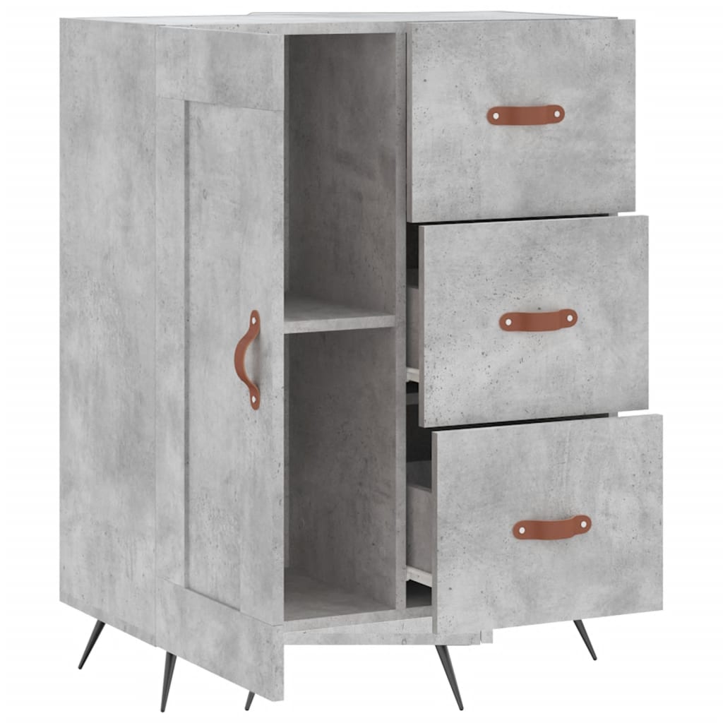 Buffet gris béton 69,5x34x90 cm bois d'ingénierie