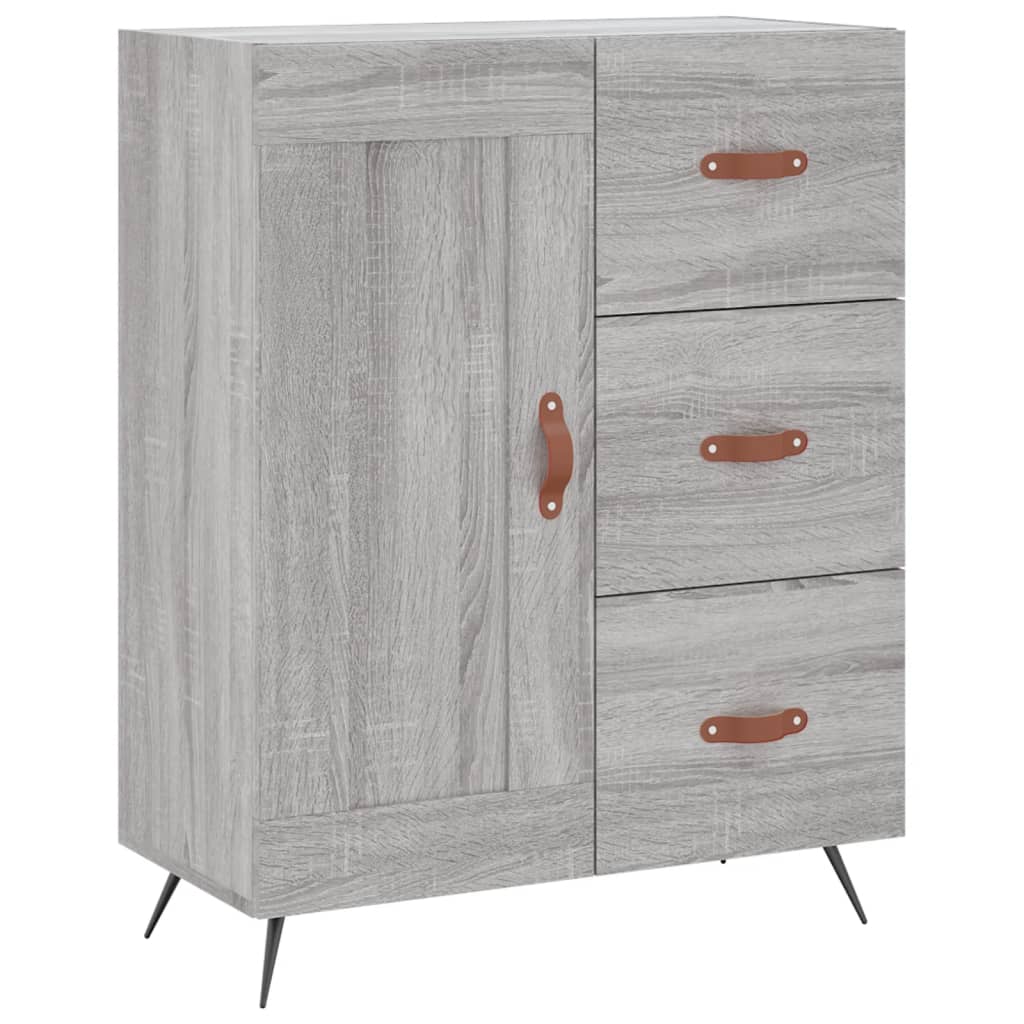 Sonoma graues Sideboard 69,5 x 34 x 90 cm, Holzwerkstoff