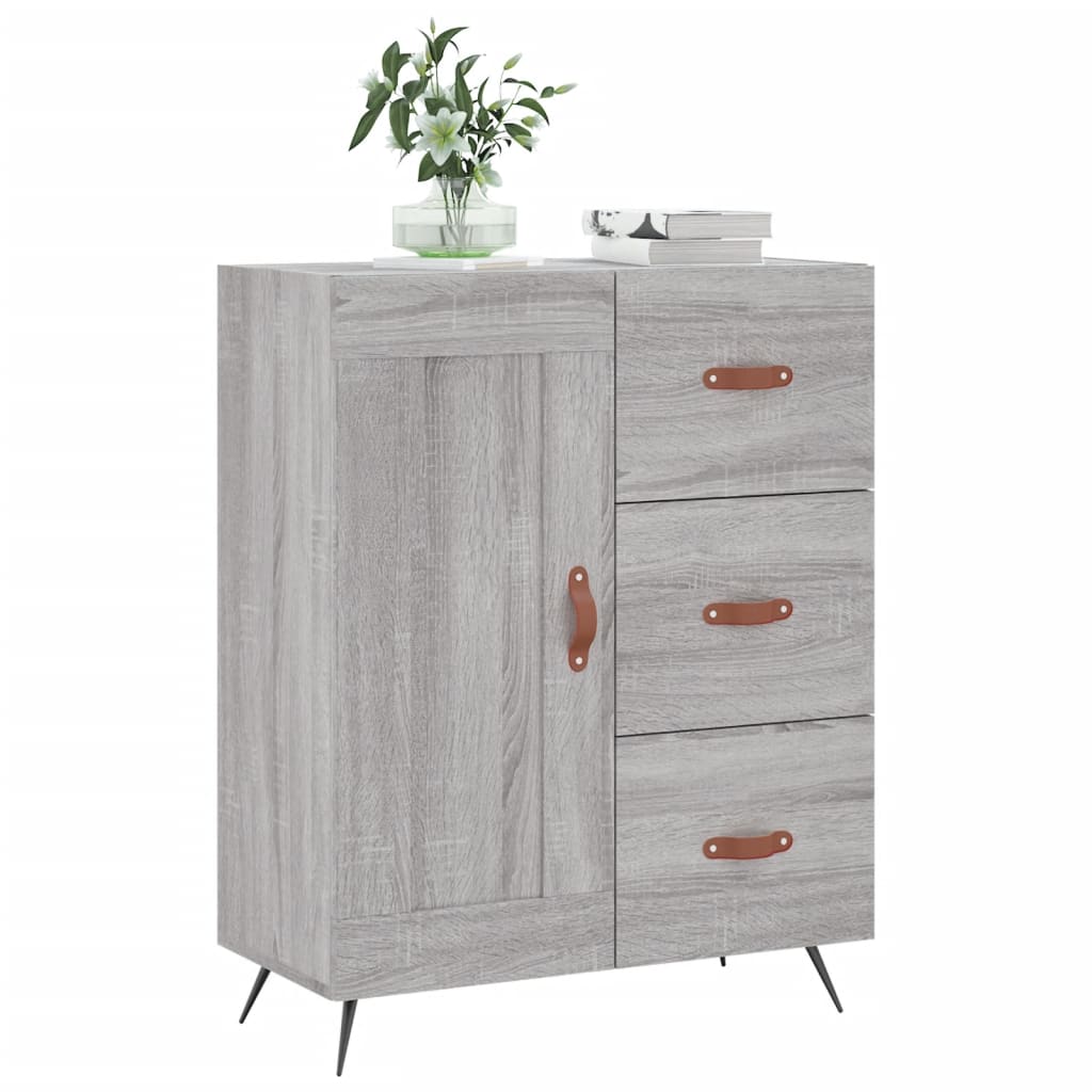 Sonoma graues Sideboard 69,5 x 34 x 90 cm, Holzwerkstoff