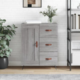 Sonoma graues Sideboard 69,5 x 34 x 90 cm, Holzwerkstoff