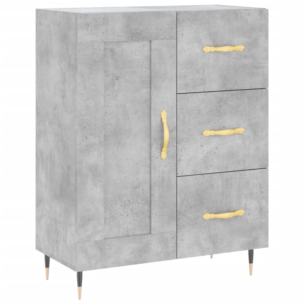 Buffet gris béton 69,5x34x90 cm bois d'ingénierie