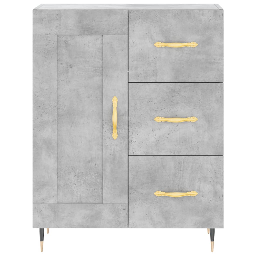 Buffet gris béton 69,5x34x90 cm bois d'ingénierie