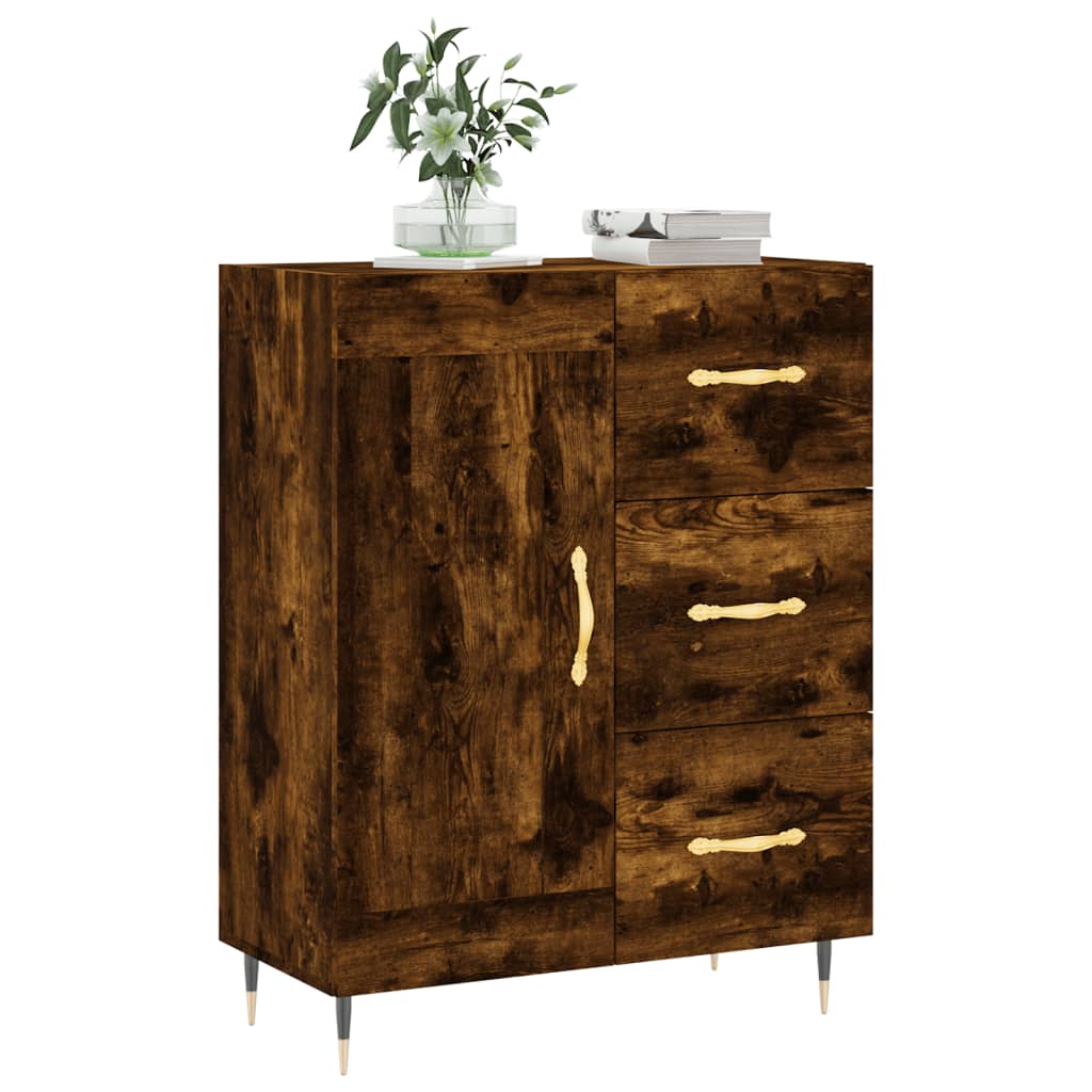 Smoked oak sideboard 69.5x34x90 cm engineered wood