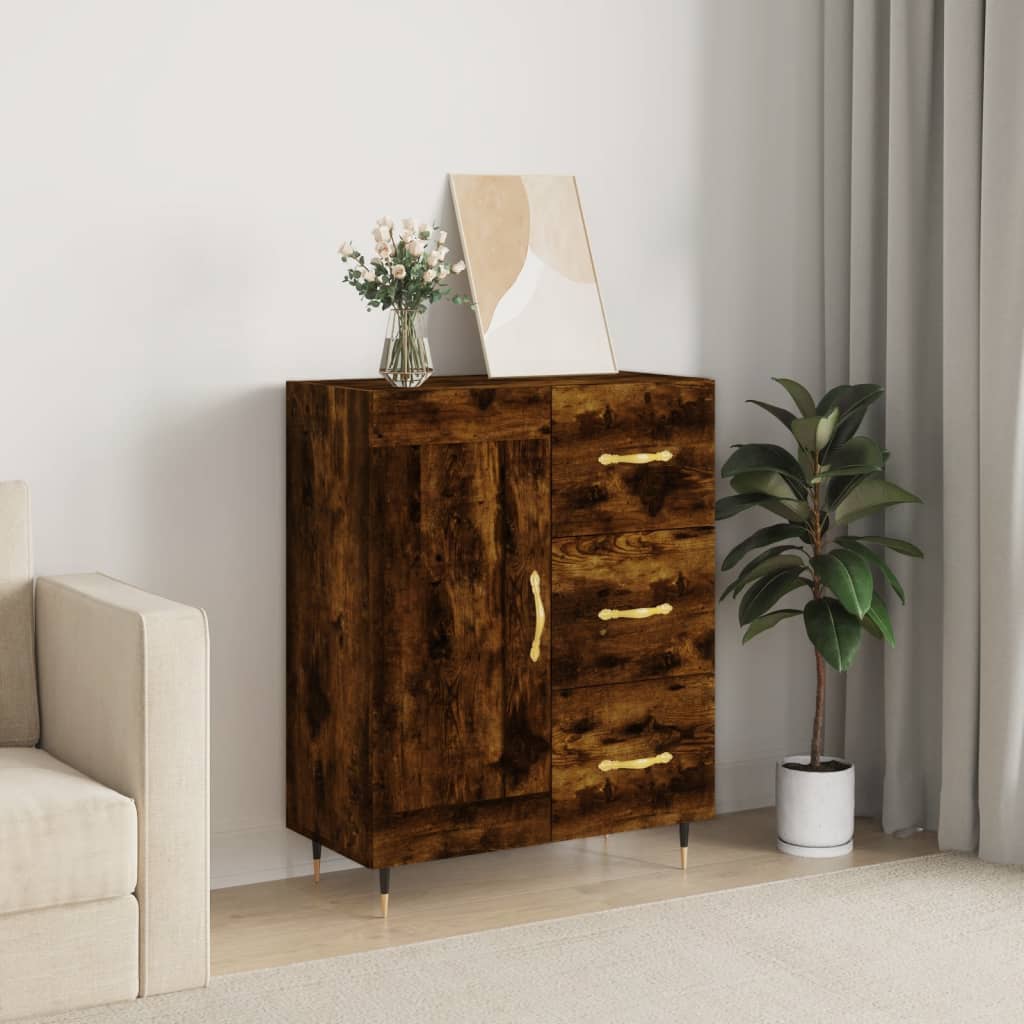 Sideboard aus geräucherter Eiche, 69,5 x 34 x 90 cm, Holzwerkstoff