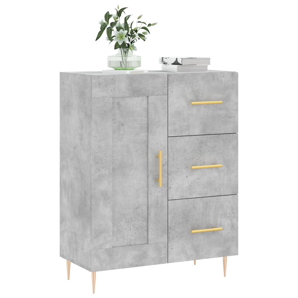 Concrete gray sideboard 69.5x34x90 cm engineered wood