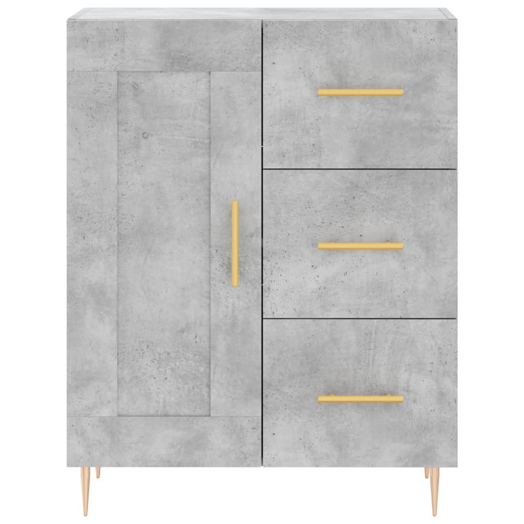 Buffet gris béton 69,5x34x90 cm bois d'ingénierie