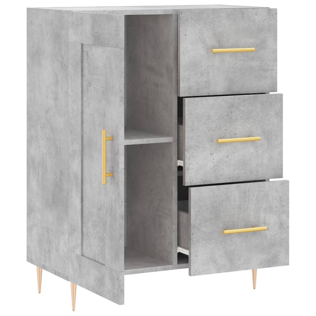 Betongraues Sideboard 69,5 x 34 x 90 cm, Holzwerkstoff