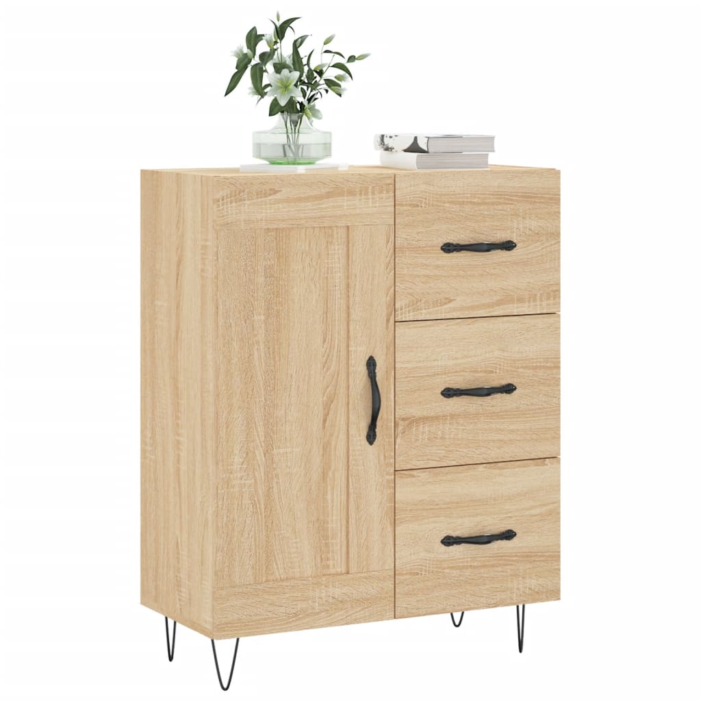 Buffet chêne sonoma 69,5x34x90 cm bois d'ingénierie