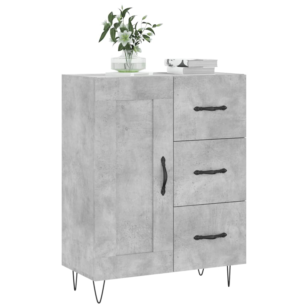 Concrete gray sideboard 69.5x34x90 cm engineered wood