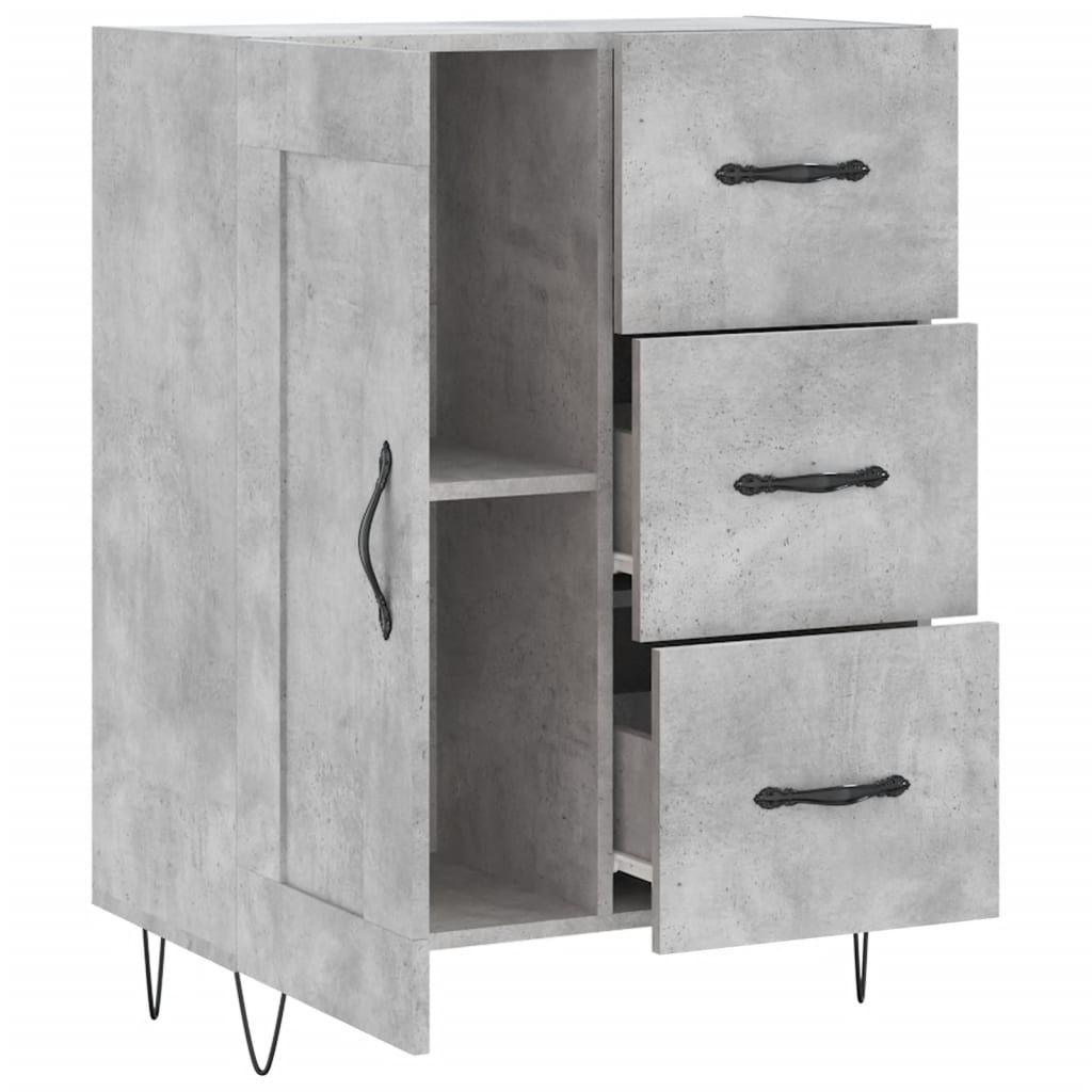 Concrete gray sideboard 69.5x34x90 cm engineered wood