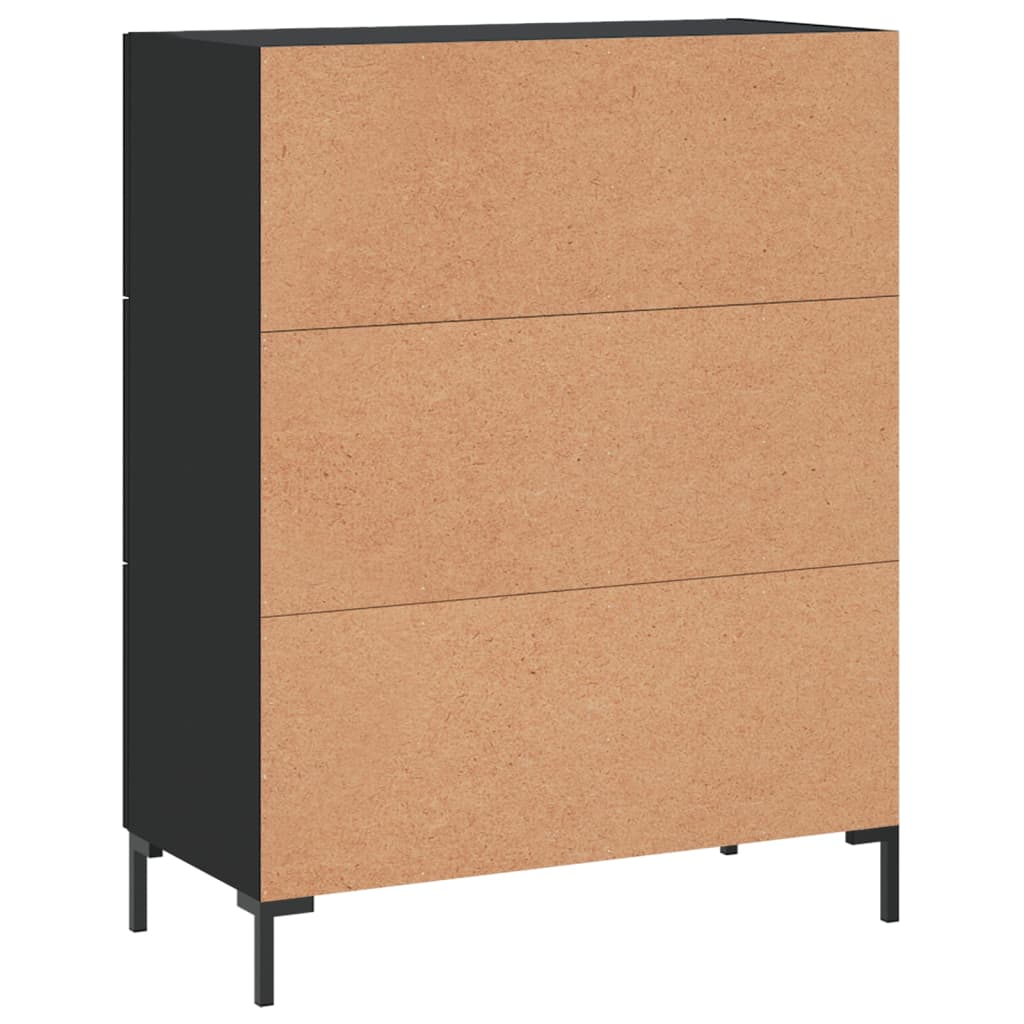 Schwarzes Sideboard 69,5 x 34 x 90 cm, Holzwerkstoff