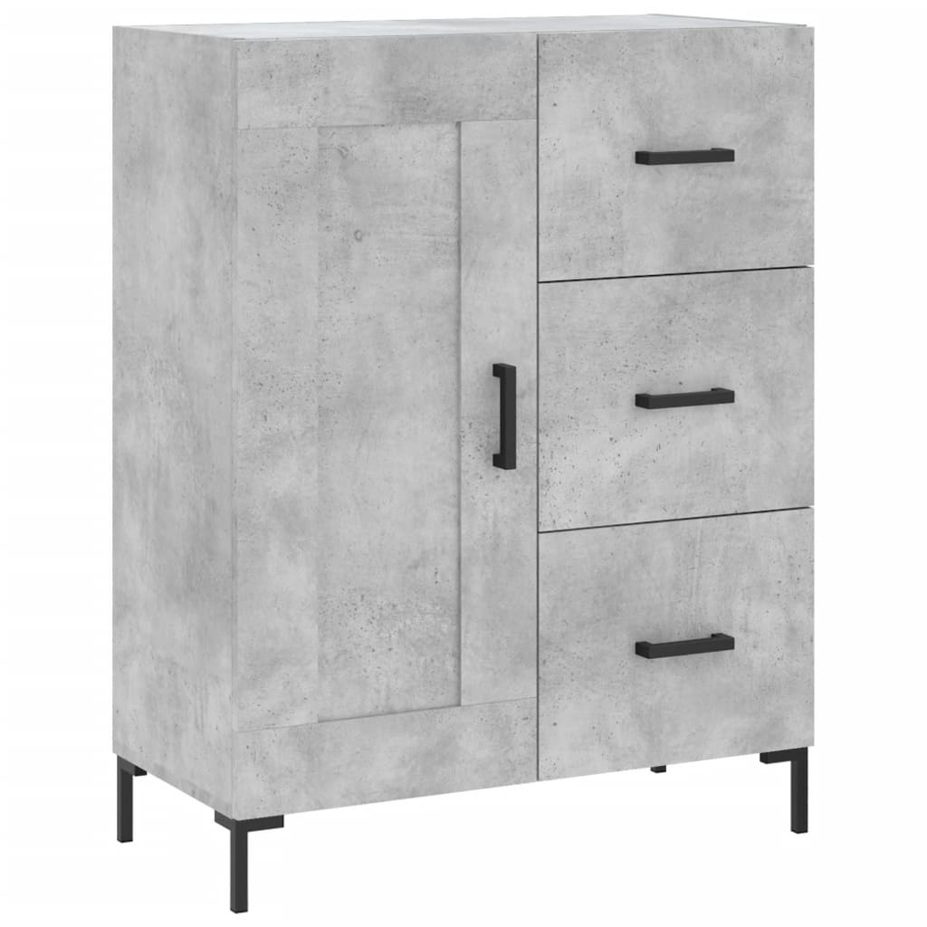 Buffet gris béton 69,5x34x90 cm bois d'ingénierie