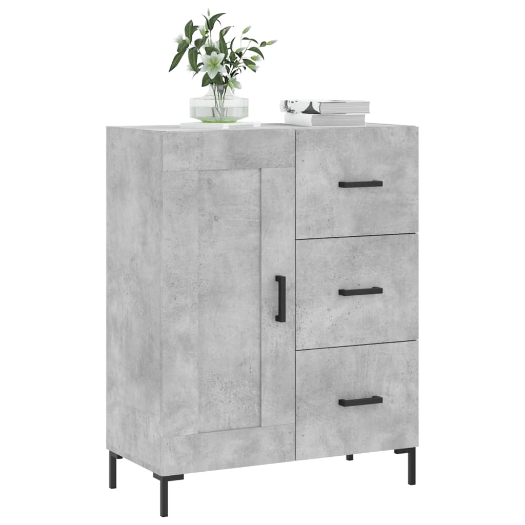 Buffet gris béton 69,5x34x90 cm bois d'ingénierie