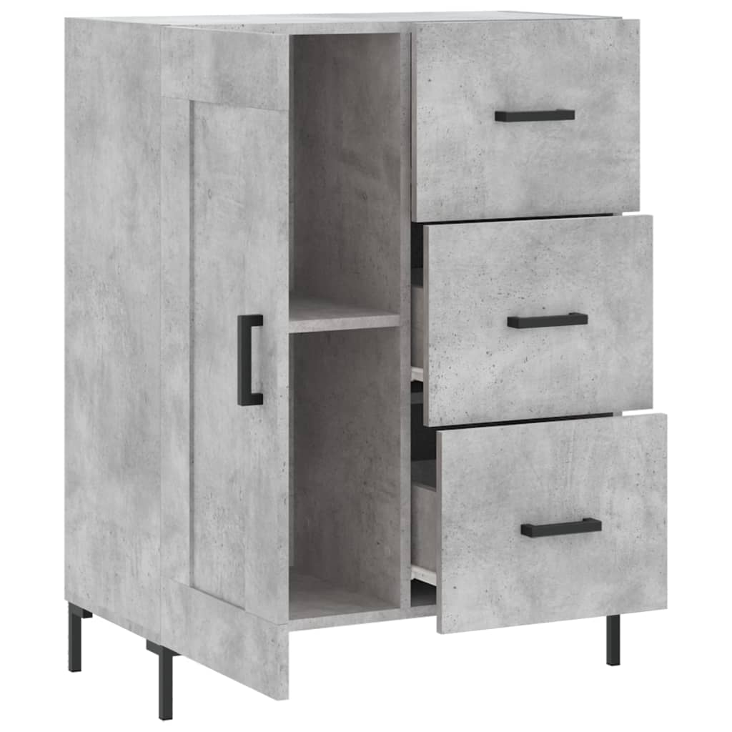 Buffet gris béton 69,5x34x90 cm bois d'ingénierie