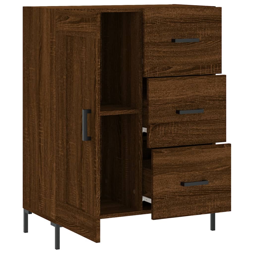 Buffet chêne marron 69,5x34x90 cm bois d'ingénierie