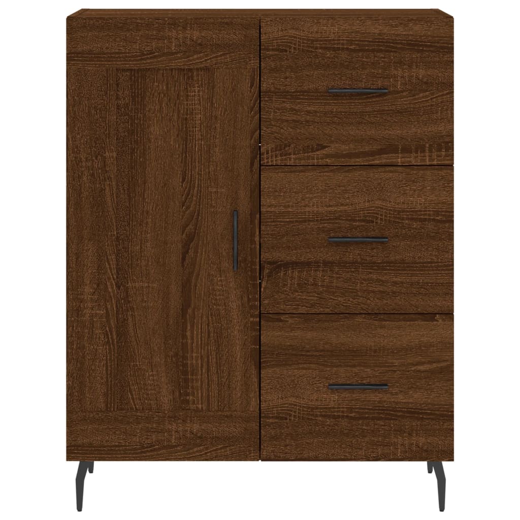 Buffet chêne marron 69,5x34x90 cm bois d'ingénierie