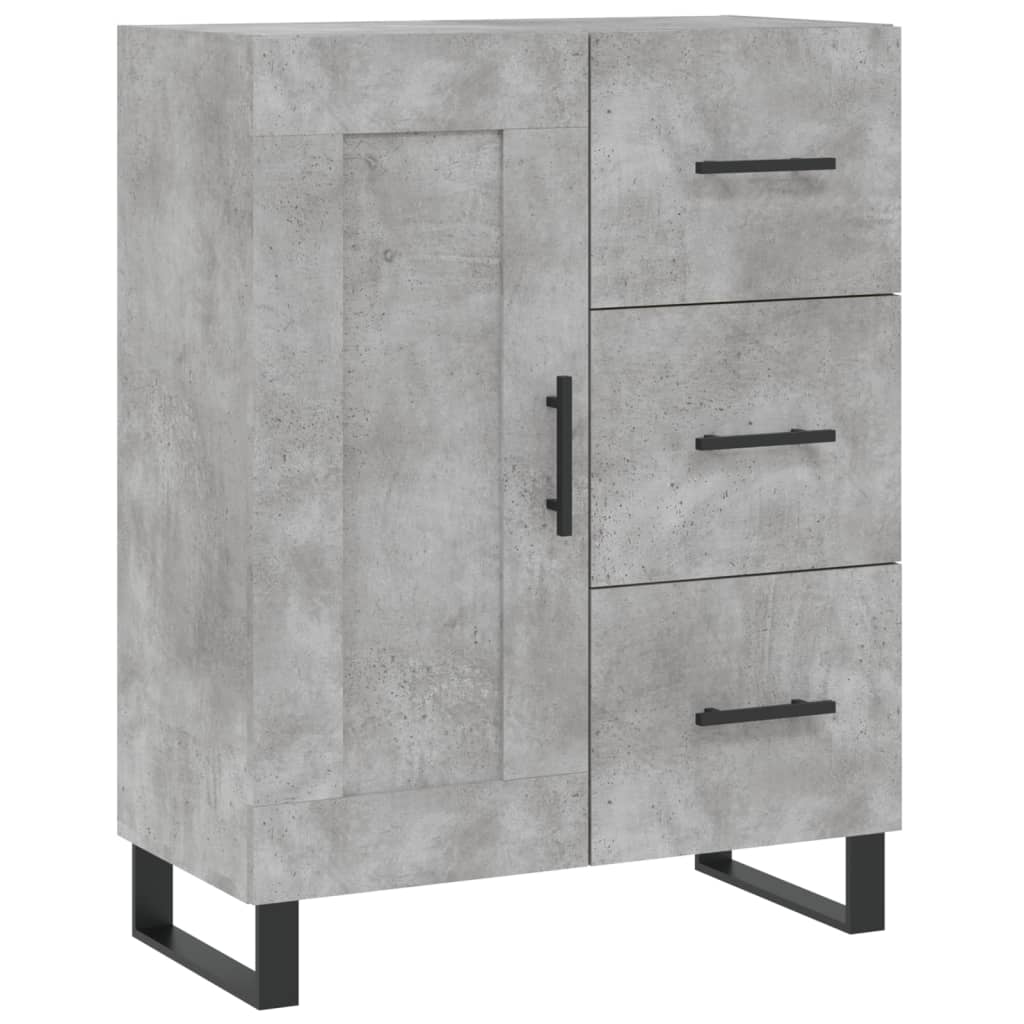 Concrete gray sideboard 69.5x34x90 cm engineered wood