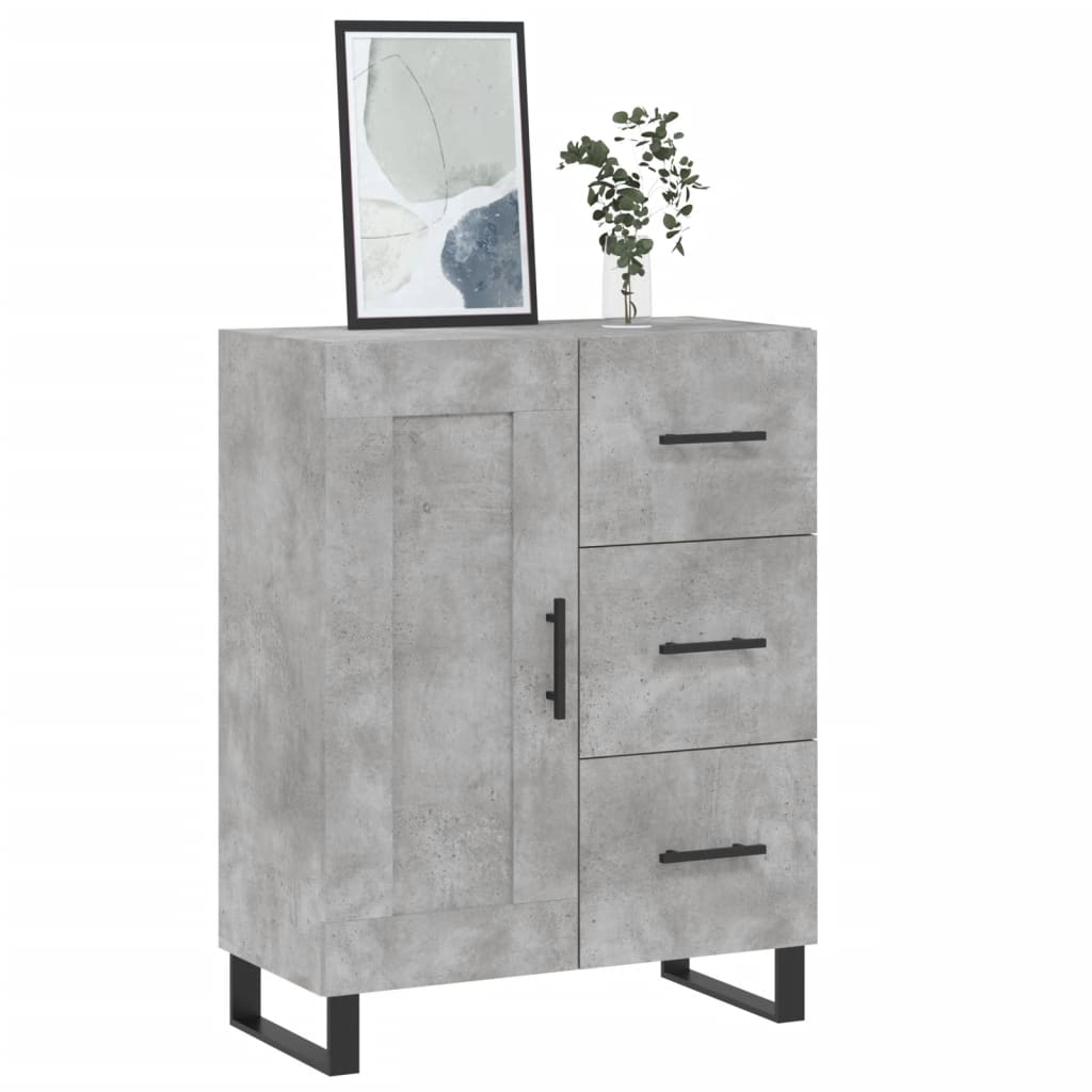 Concrete gray sideboard 69.5x34x90 cm engineered wood