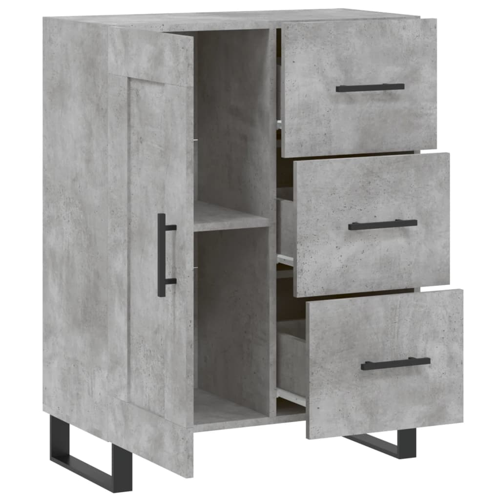 Concrete gray sideboard 69.5x34x90 cm engineered wood